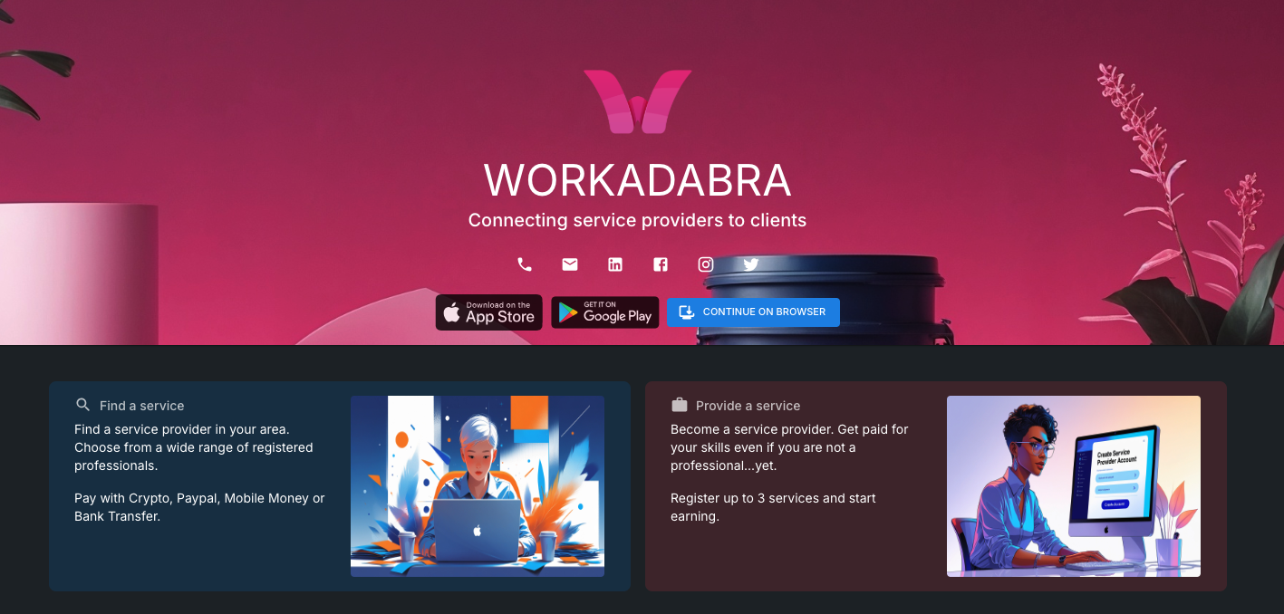 Workadabra - Service Marketplace project screenshot